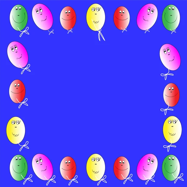 Marco colorido de la decoración de globos — Archivo Imágenes Vectoriales