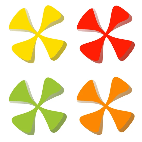 Icônes colorées de symbole de feuille d'ensemble — Image vectorielle