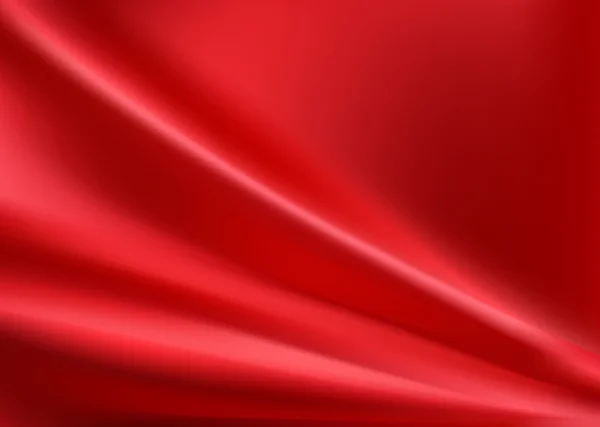 Piros selyem háttér-val némely lágy redők — Stock Vector