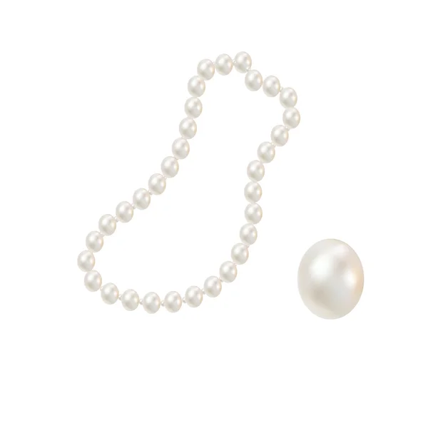 Perlen mit rosa Perlen romantisch — Stockvektor