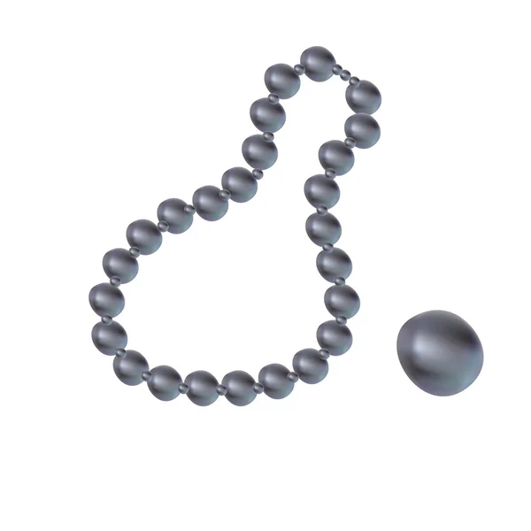 Perles avec perles noires romantiques — Image vectorielle
