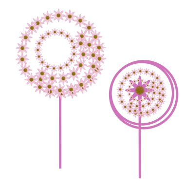 sıcak pembe çiçek tasarım öğeleri