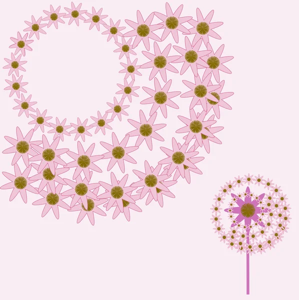 Hot Pink elementi di progettazione del fiore — Vettoriale Stock