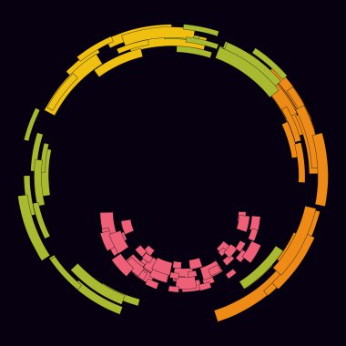 soyut küresel altın yeşil pembe kareler