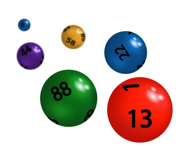 Coloured plastic spheres for lottery