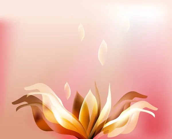 Roos bloemblad bloem shell op roze — Stockvector