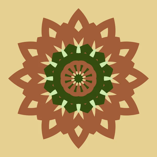 Borgonha vintage com flor de pétala de mosaico verde — Vetor de Stock