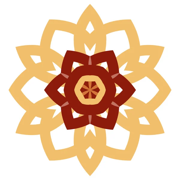 Ročník vínové s oranžovou mozaika pětilistou květinu — Stockový vektor