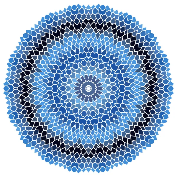 Azul vintage com flor de pétala de mosaico preto —  Vetores de Stock