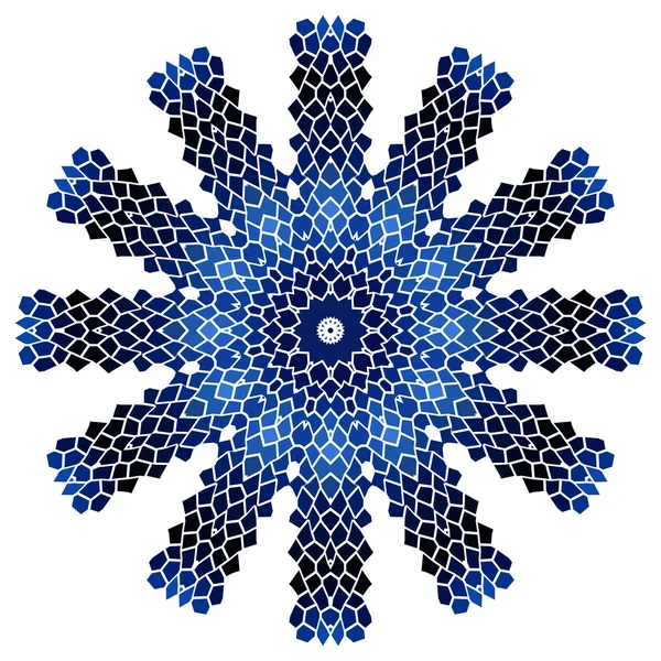 Vintage bleu avec fleur pétale de mosaïque noire — Image vectorielle