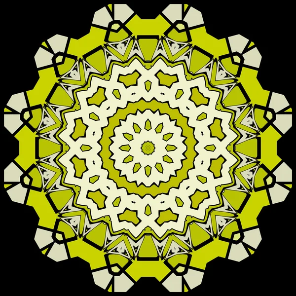 Vintage verde con flor de pétalo de mosaico marrón — Vector de stock