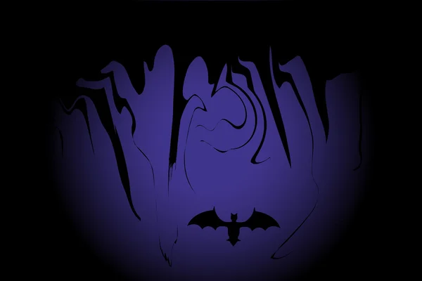 Murciélagos de Halloween sobre un fondo oscuro — Vector de stock