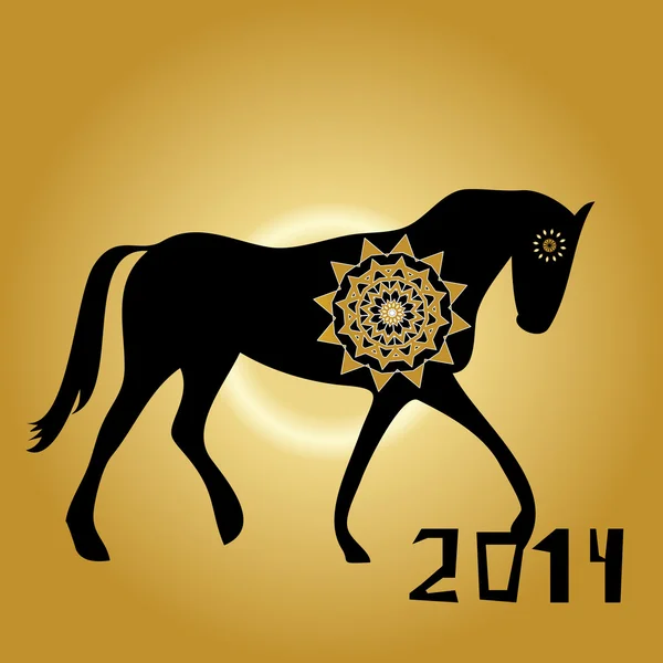 2014 Chinese Lunar New Year of the Horse Zodiac — Stock Vector