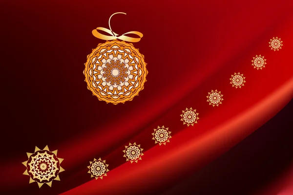 Різдво червоний фон з етнічних м'яч — стоковий вектор