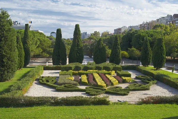 Berühmte blumenbeete im park in valencia, spanien — Stockfoto