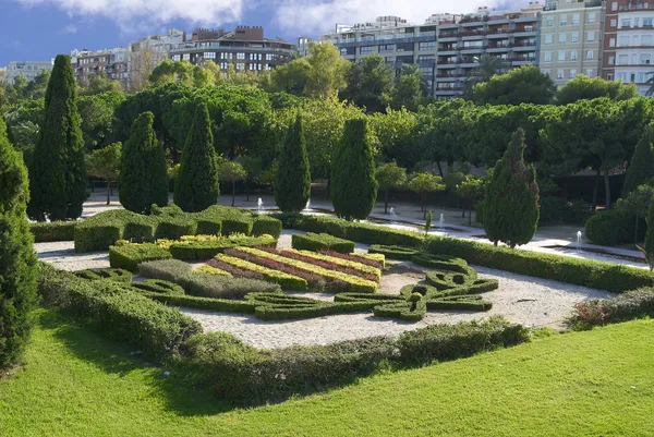 Berühmte blumenbeete im park in valencia, spanien — Stockfoto