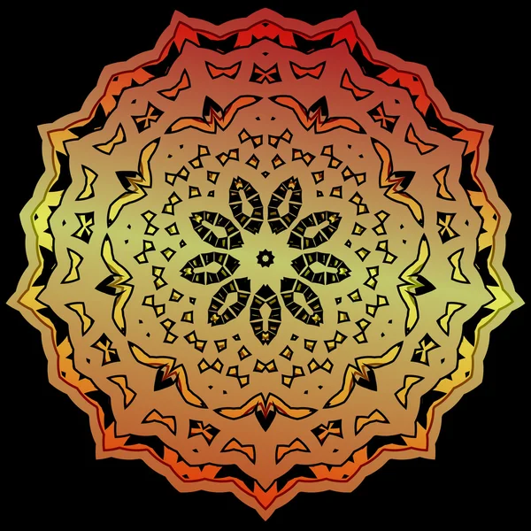 Кружевной цветочный красочный этнический орнамент — стоковый вектор