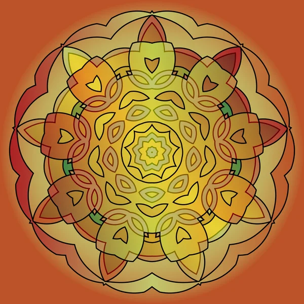 Or spirale brune Feu fleur flamboyante — Image vectorielle