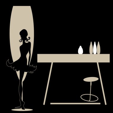 soyutlama kadın siluet siyah