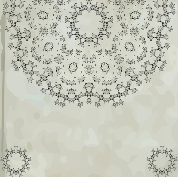 Laço floral ornamento étnico branco caleidoscópio — Vetor de Stock