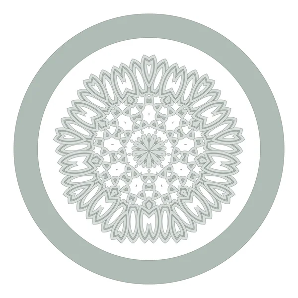 Koronki kwiatowy ornament biały etniczne Kalejdoskop — Wektor stockowy
