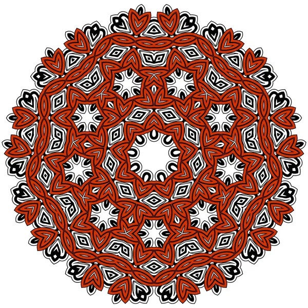 Кружевной цветочный белый этнический орнамент калейдоскоп — стоковый вектор