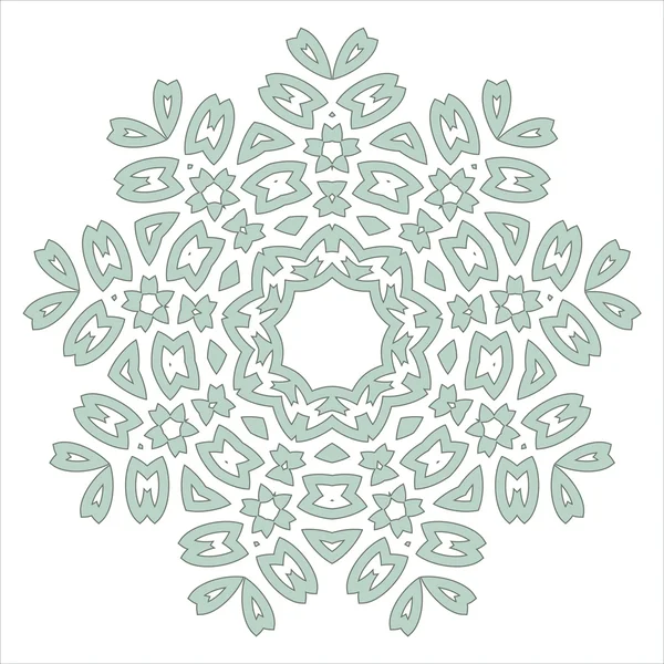レース花柄の白い民族飾り万華鏡 — ストックベクタ