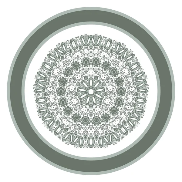 Pizzo floreale bianco ornamento etnico caleidoscopio — Vettoriale Stock