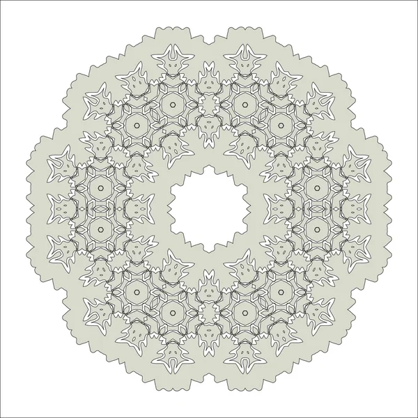 Lace floral white ethnic ornament kaleidoscope — Stock Vector