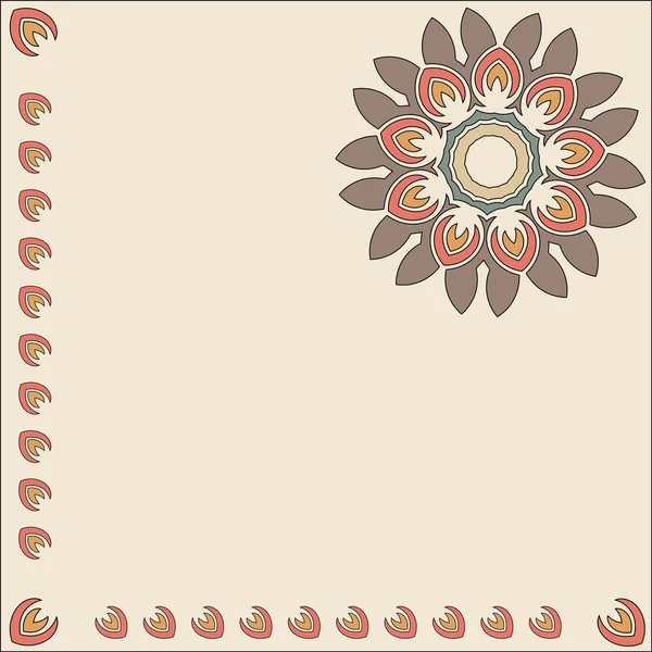 Encaje floral colorido ornamento étnico — Vector de stock