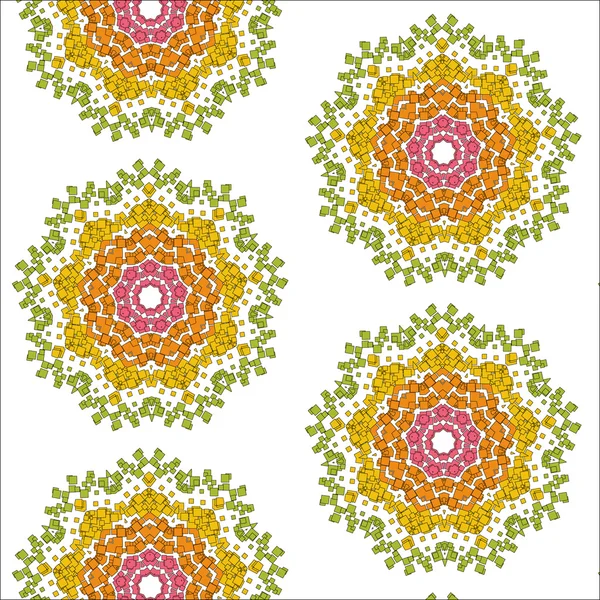 Bunte Mosaik abstrakte nahtlose Muster — Stockvektor