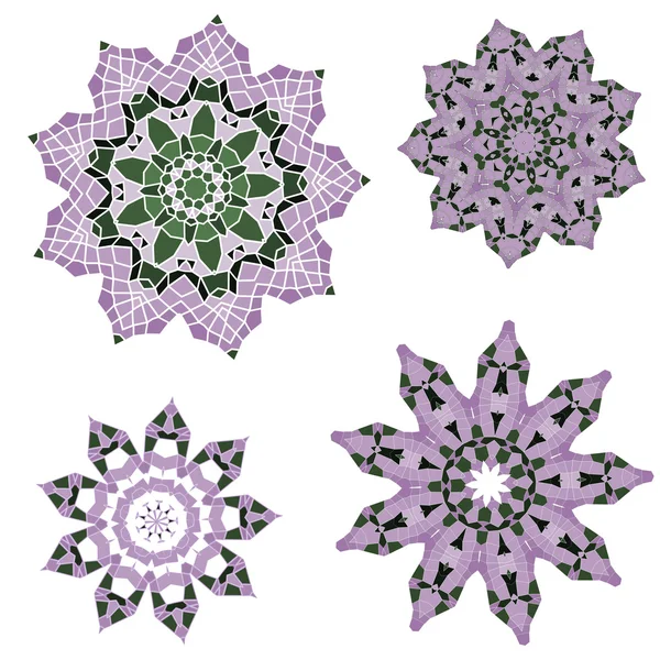 Dantelă ornament etnic colorat floral — Vector de stoc