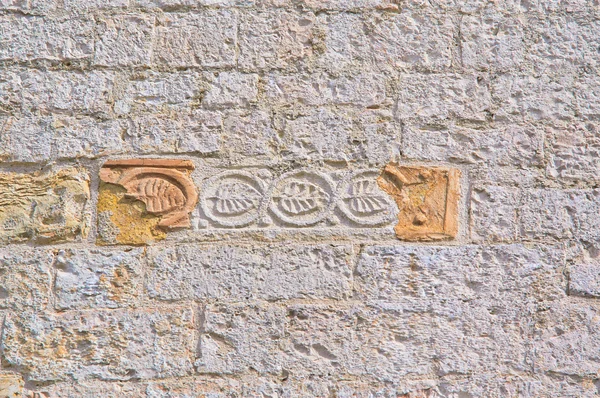 Part of walls of Old Church of red bricks Italy — Stock Photo, Image