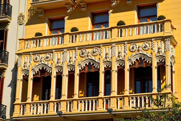 Buildings with lace fronts of city Valencia Spain — Stock Photo, Image