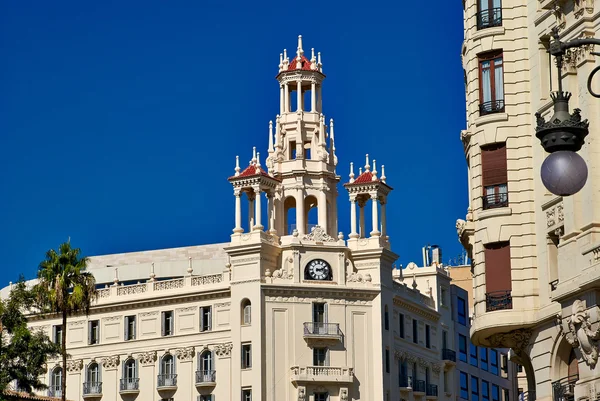 Buildings with lace fronts of city Valencia Spain — Stock Photo, Image