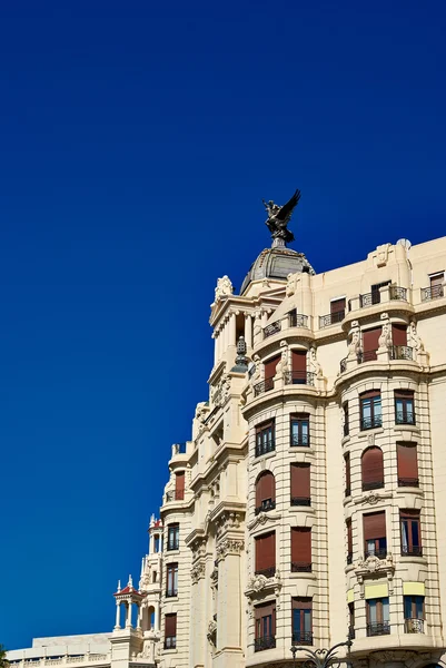 Buildings with lace fronts of city Valencia Spain — Stock Photo, Image