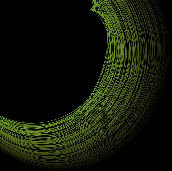 Abstraktní zelený kruh na černém pozadí — Stockový vektor