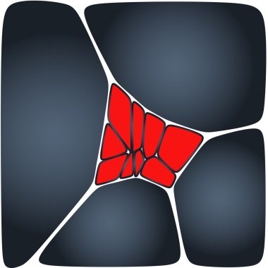 soyut renkli kırmızı geometrik altıgen