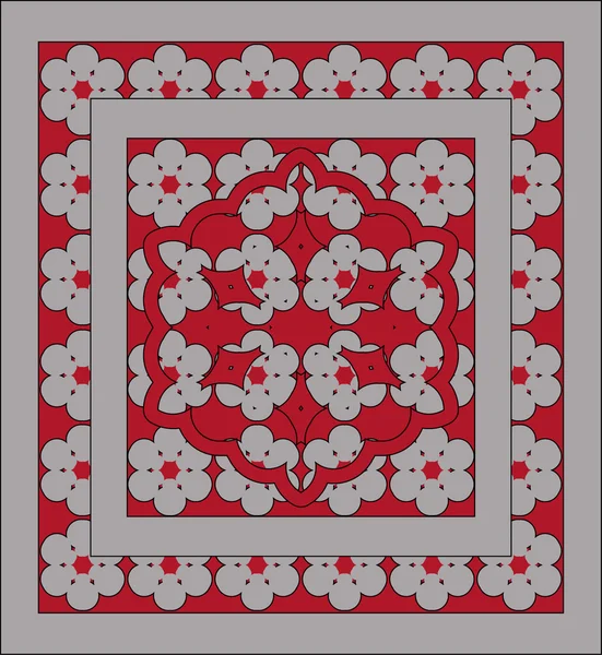 Ornamenti traforati con pizzo rosso, grigio — Stockvector