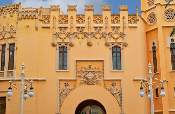 Budynki z koronki frontach miasta valencia Hiszpania — Zdjęcie stockowe