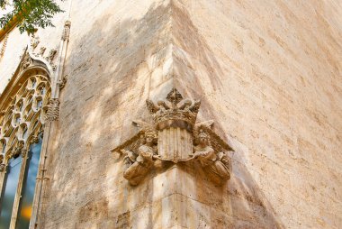 Valencia, İspanya, cephe katedral kilise.