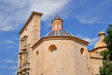 Valencia, İspanya, cephe katedral kilise.