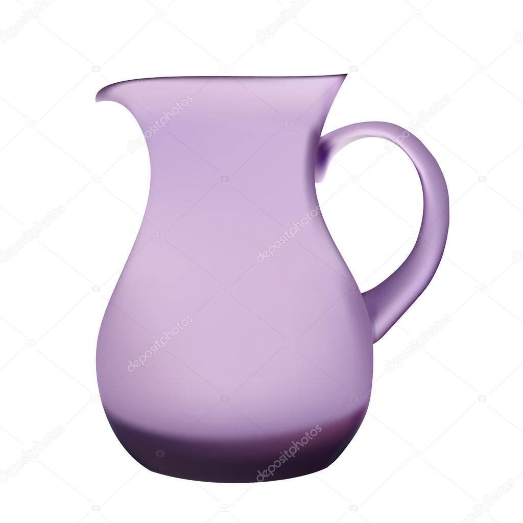 Illustration purple glass pitcher of juice