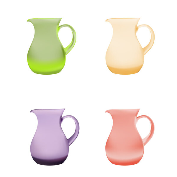 Illustration purple glass pitcher of juice