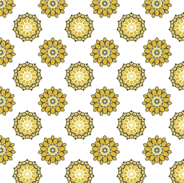 Encaje floral ornamento étnico patrón sin costuras — Vector de stock