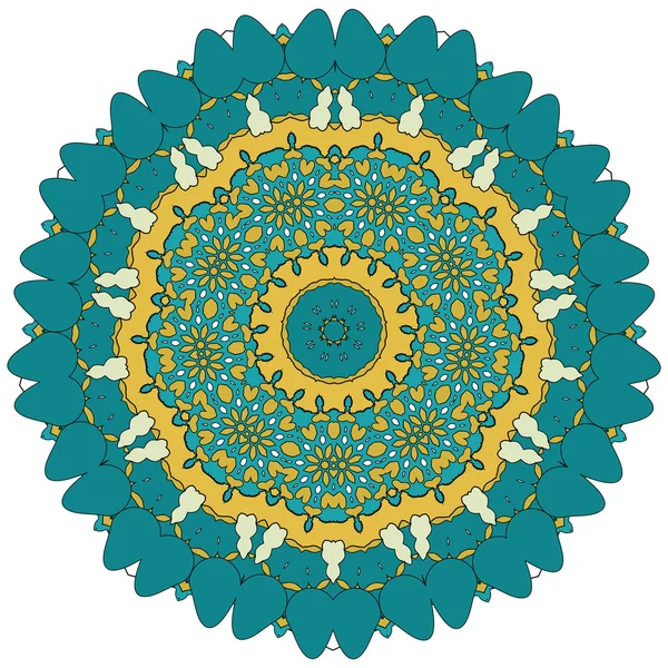 Dentelle floral coloré ethnique ornement kaléidoscope — Image vectorielle