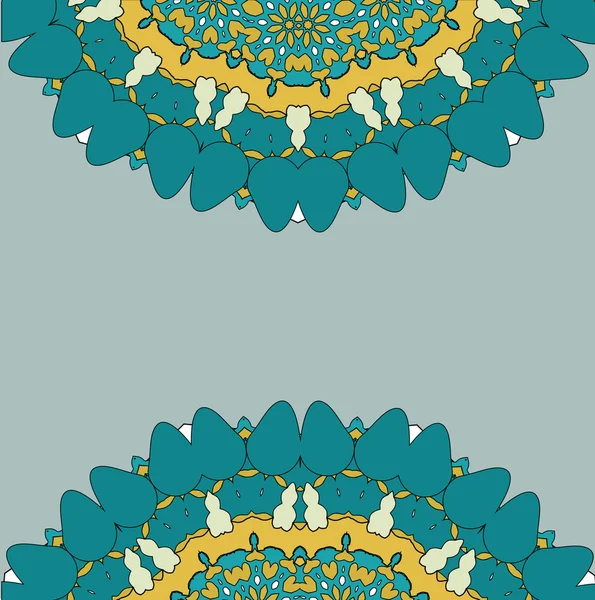 Laço floral colorido ornamento étnico caleidoscópio — Vetor de Stock