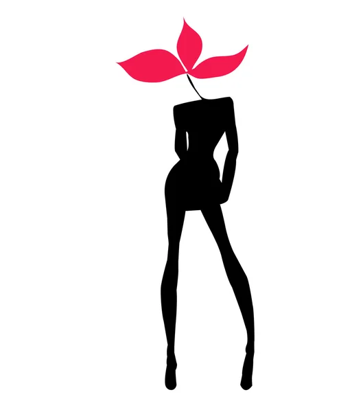 Model dziewczyna kwiat — Wektor stockowy