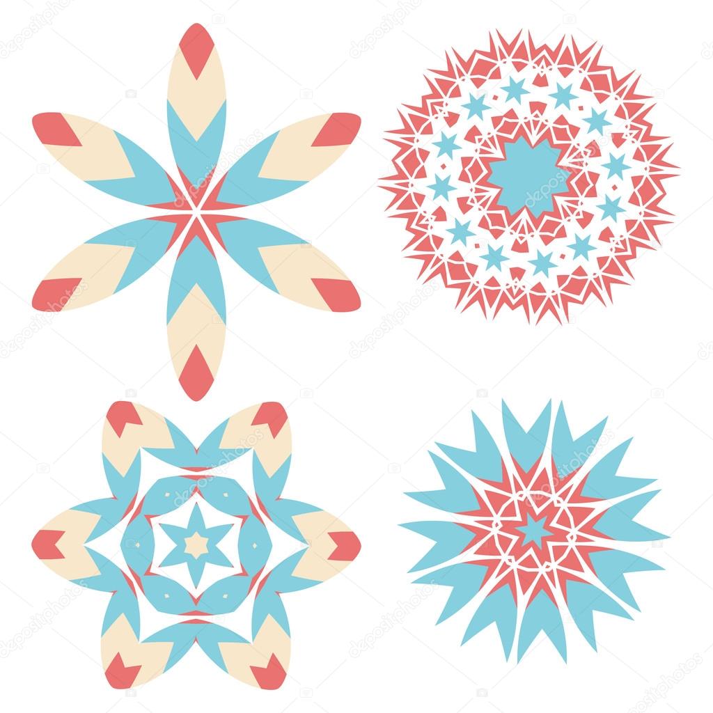 Lace floral colorful ethnic ornament