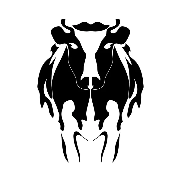 Portrét velké černobílé krávy vektor — Stockový vektor